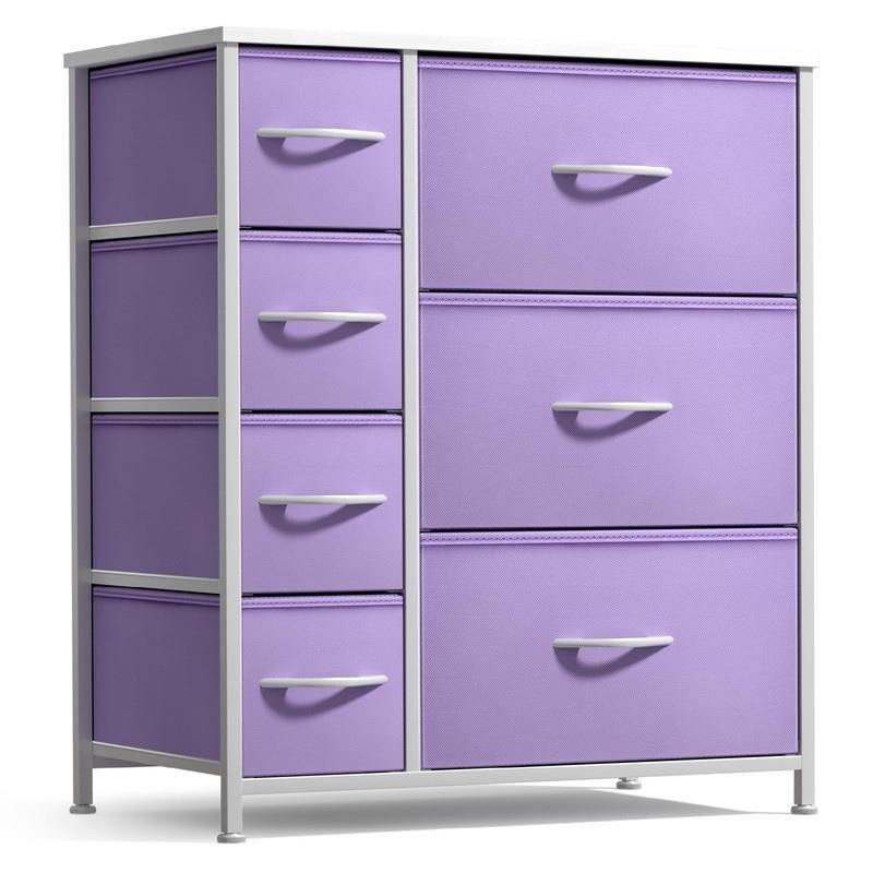 Pastel Renkli MDF Tablalı 7 Kumaş Çekmeceli Şifonyer - 64x31x74 cm - 305626