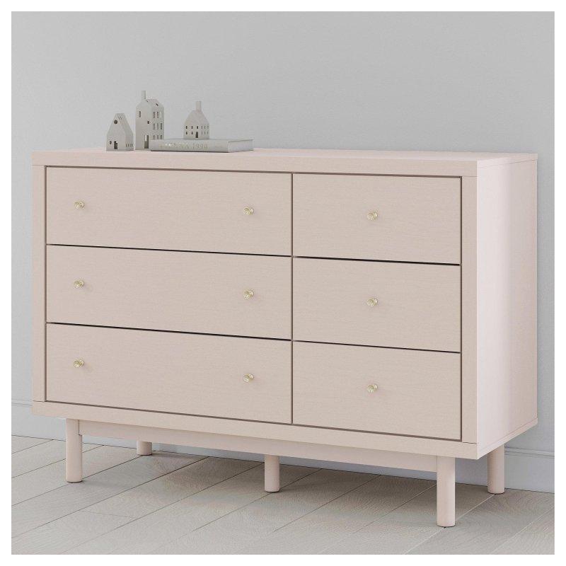 Pembe Laminat 6 Çekmeceli Şifonyer - 129x91x50 cm - 301001
