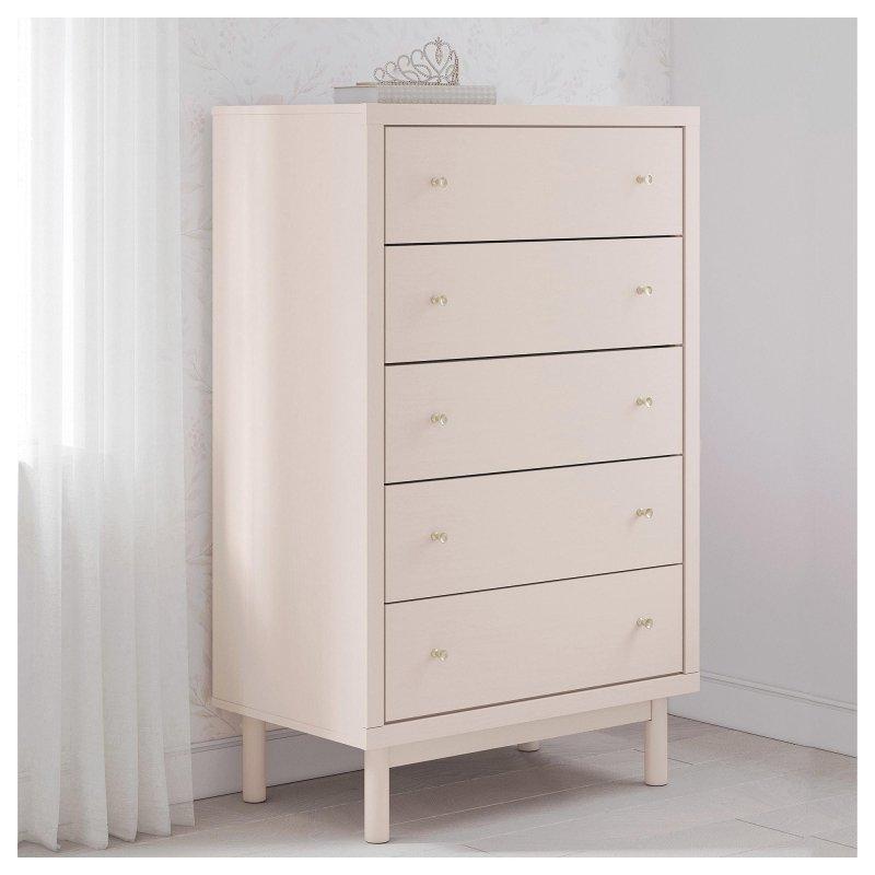 Pembe MDF 5 Çekmeceli Dikey Şifonyer - 84x134x50 cm - 306642