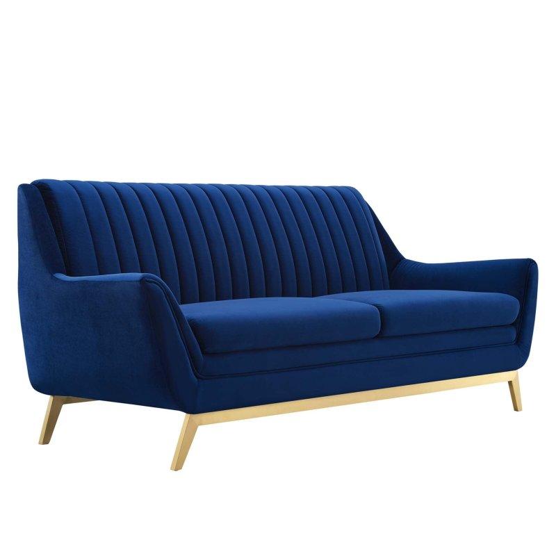 Performans Kadife Dikey Kanal Kapitoneli Gold Metal Ayaklı Bohem Koltuk - 209 cm - 292886