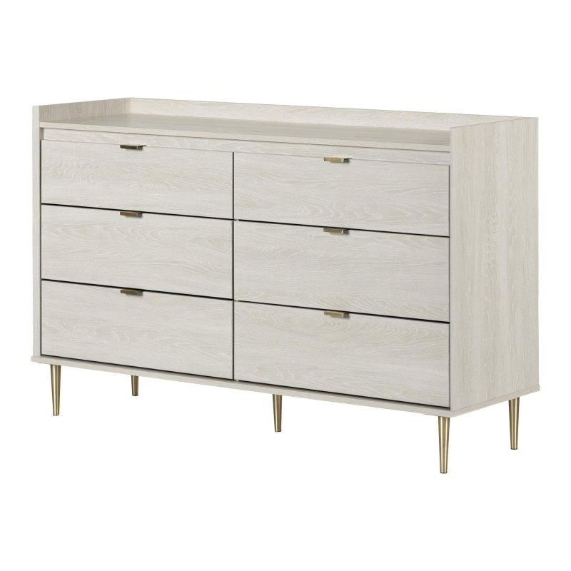 Pirinç Kulp ve Ayaklı 6 Çekmeceli Laminat Şifonyer - 306098