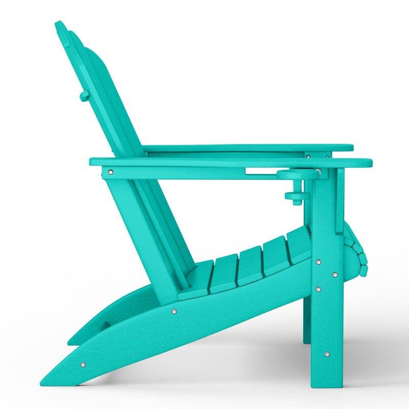 Plastik Adirondack Tasarım Puf ve Yan Sehpalı 12 Parça Bahçe Takımı - 274339