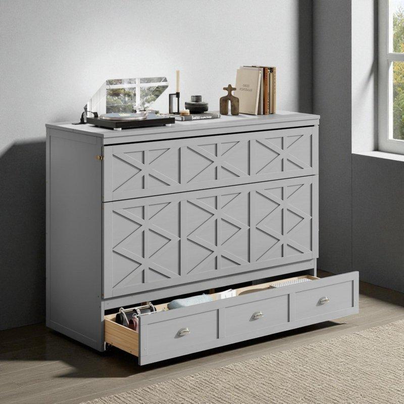 Plywood ve MDF USB Portlu Geniş Çekmeceli Duvar Yatağı - Queen Size - 265198