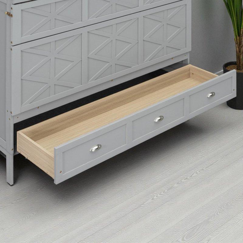 Plywood ve MDF USB Portlu Geniş Çekmeceli Duvar Yatağı - Queen Size - 265198