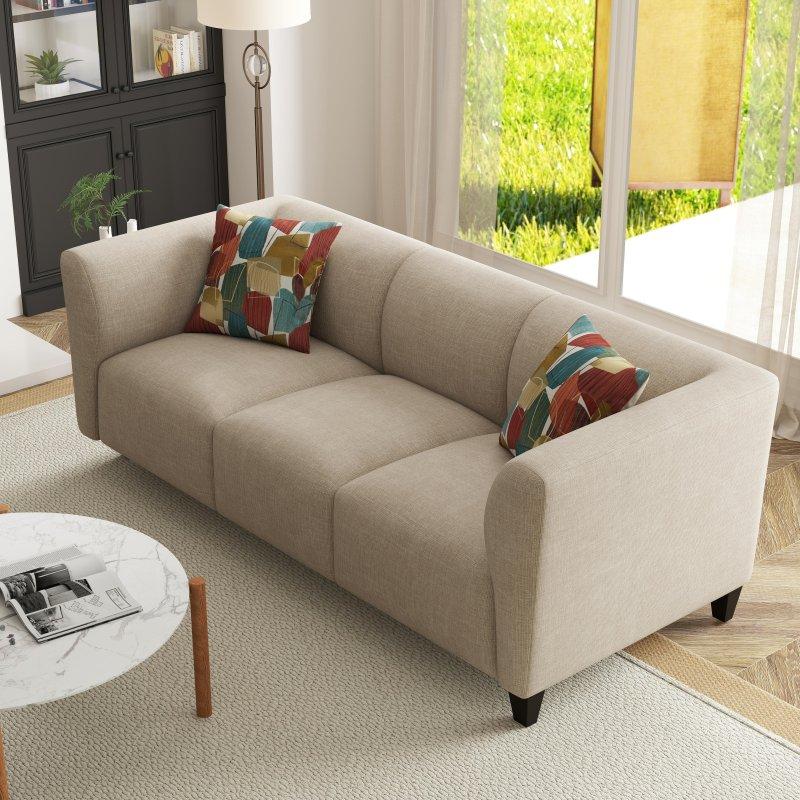 Polyester Döşemeli 3 Kişilik Genişleyen Kollu Bohem Koltuk - 214 cm - 279942