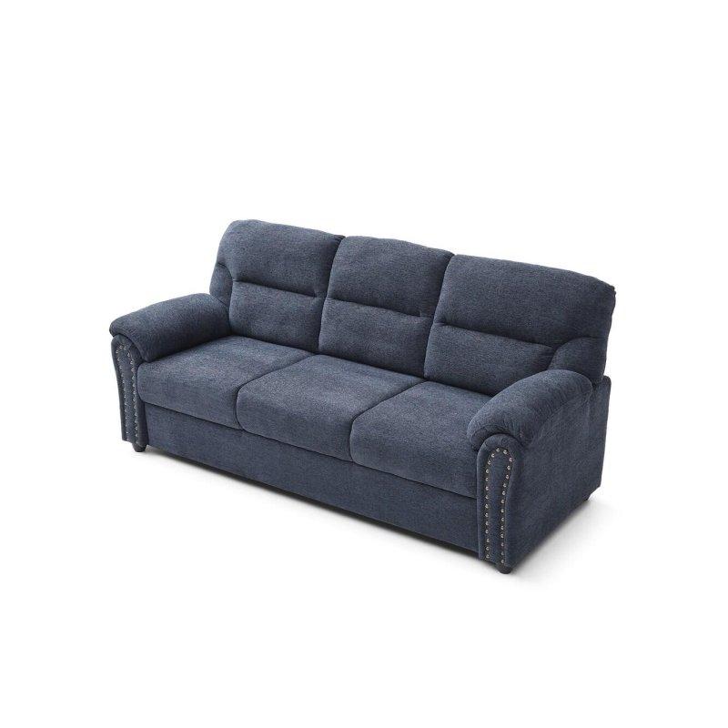 Polyester Döşemeli Ahşap İskeletli Yastık Kollu Zımba Detaylı Bohem Koltuk - 209 cm - 284921