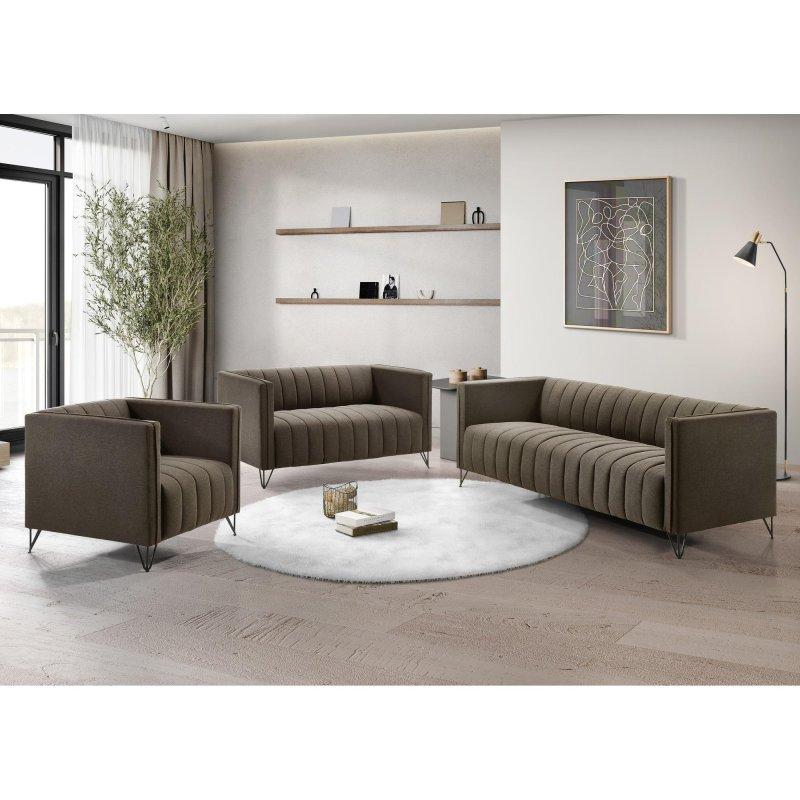 Polyester Kapitoneli Sırtlı Kare Kolçaklı Bohem Koltuk - 288038