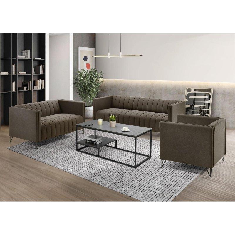 Polyester Kapitoneli Sırtlı Kare Kolçaklı Bohem Koltuk - 288038