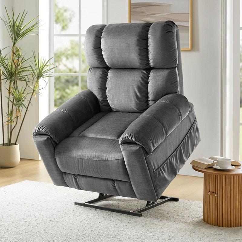 Polyester Kumaş Çift Motorlu Asansörlü Isıtmalı Masajlı Baba Koltuğu - 107x107x112 cm - 321887