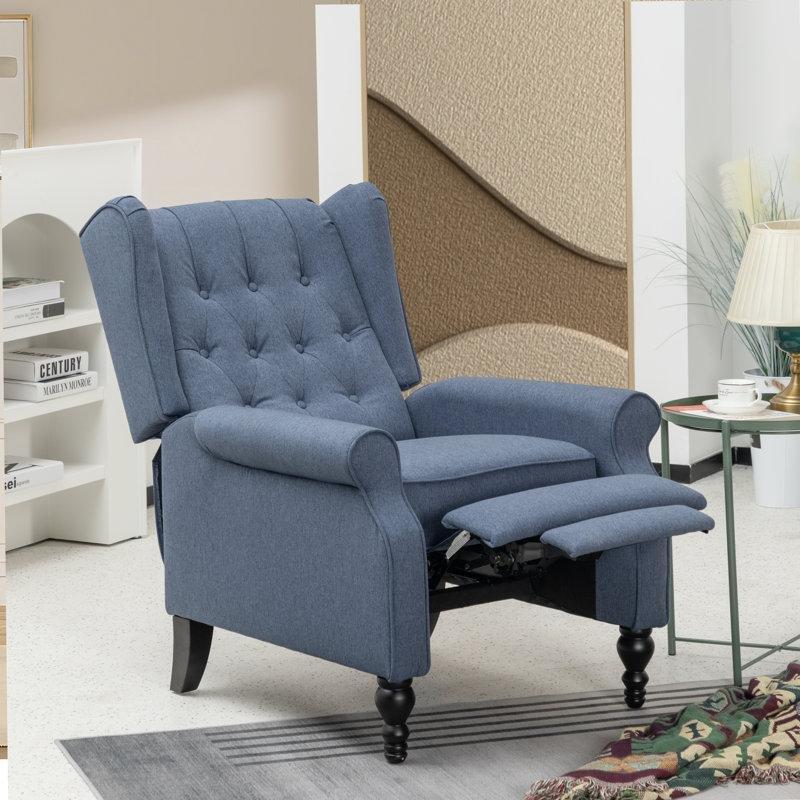 Polyester Kumaş Kapitoneli Yatar Mekanizmalı Kulaklı Baba Koltuğu - 76x89x102 cm - 322069