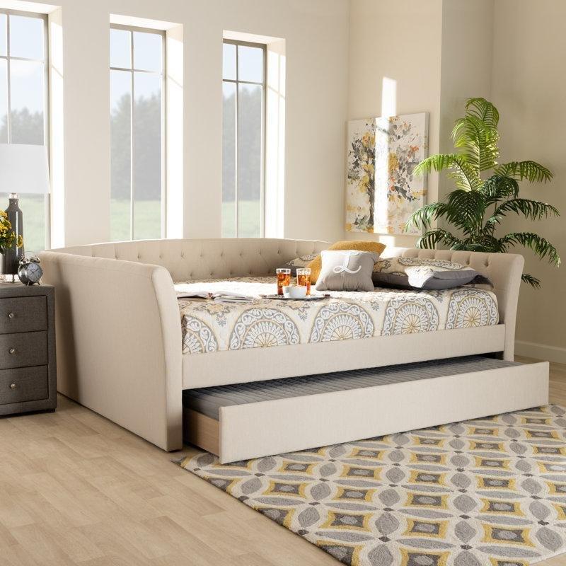 Polyester Kumaş Kaplı Kapitoneli Yavru Yataklı Karyola - 161x232 cm - 328492