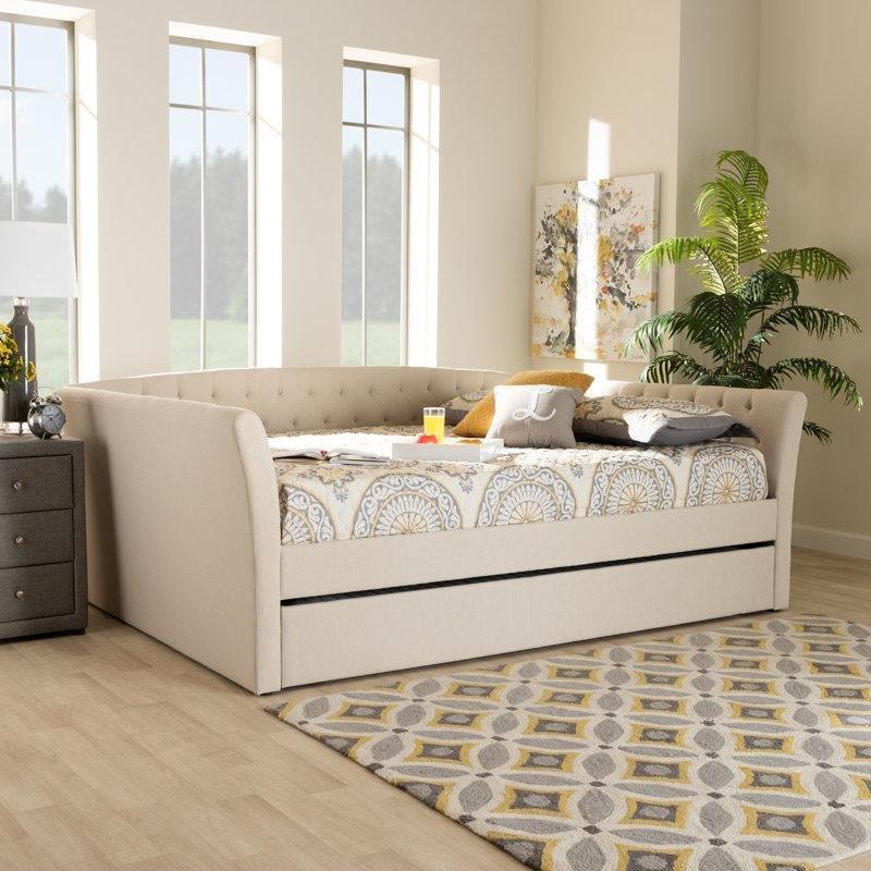 Polyester Kumaş Kaplı Kapitoneli Yavru Yataklı Karyola - 161x232 cm - 328492 Polyester Kumaş Kaplı Kapitoneli Yavru Yataklı Karyola - 161x232 cm - 328492