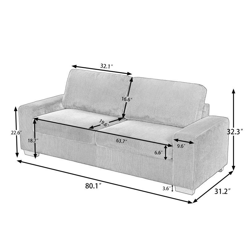 Polyester Kumaş Kare Kollu Bohem Koltuk - 204 cm - 288702