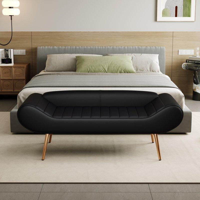 Polyester Kumaş Metal Ayaklı Kavisli Tasarım 2 Kişilik Bohem Koltuk - 145 cm - 286728