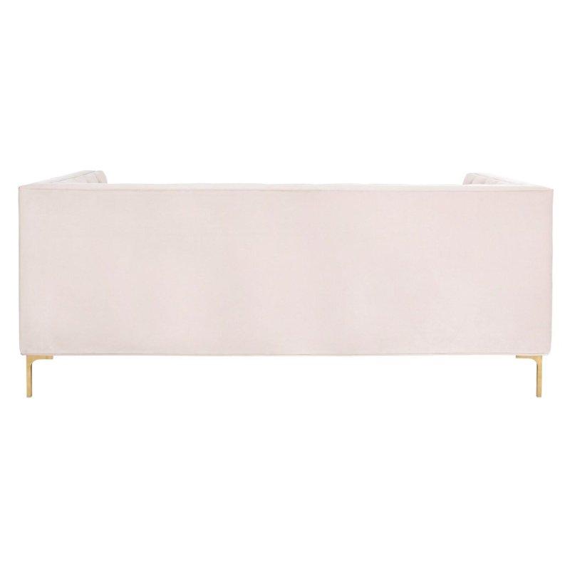 Pudra Pembe Kadife Kapitoneli Gold Metal Ayaklı Bohem Koltuk - 178 cm - 282057