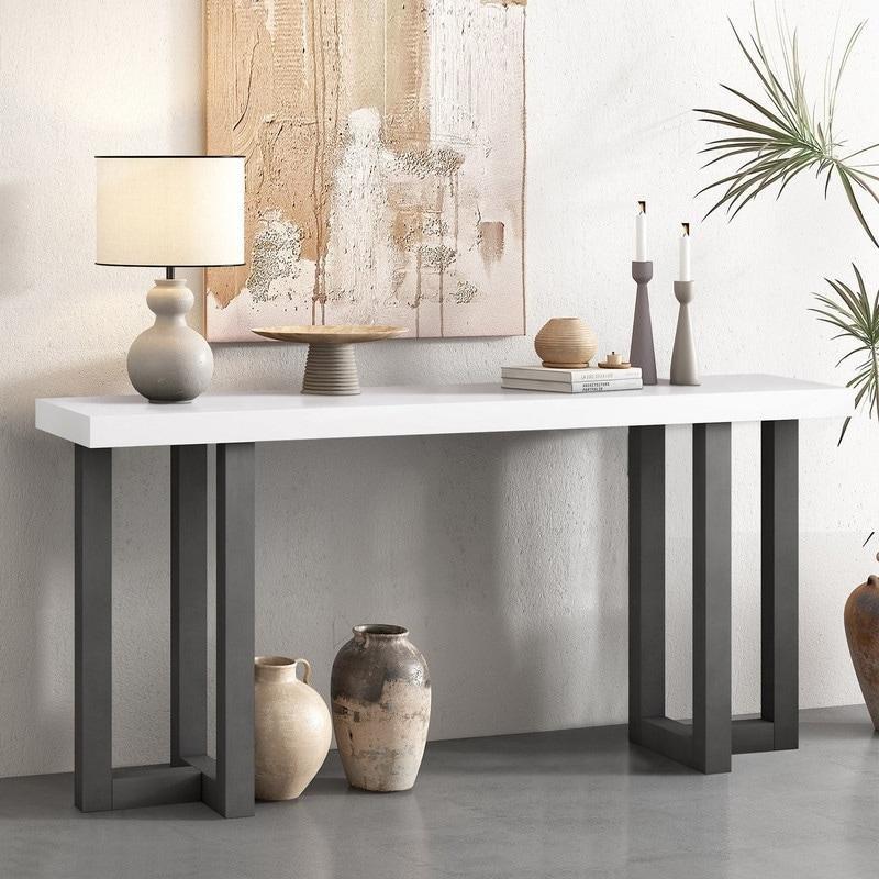 Raflı Geometrik Desenli Masif Çam Ayaklı MDF Dresuar - 332328