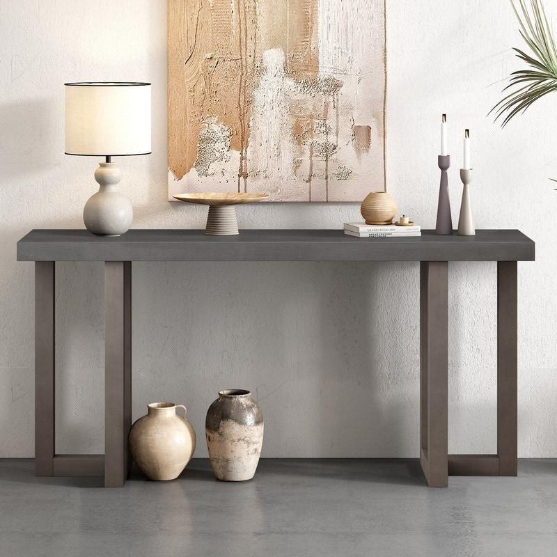 Raflı Geometrik Desenli Masif Çam Ayaklı MDF Dresuar - 332328