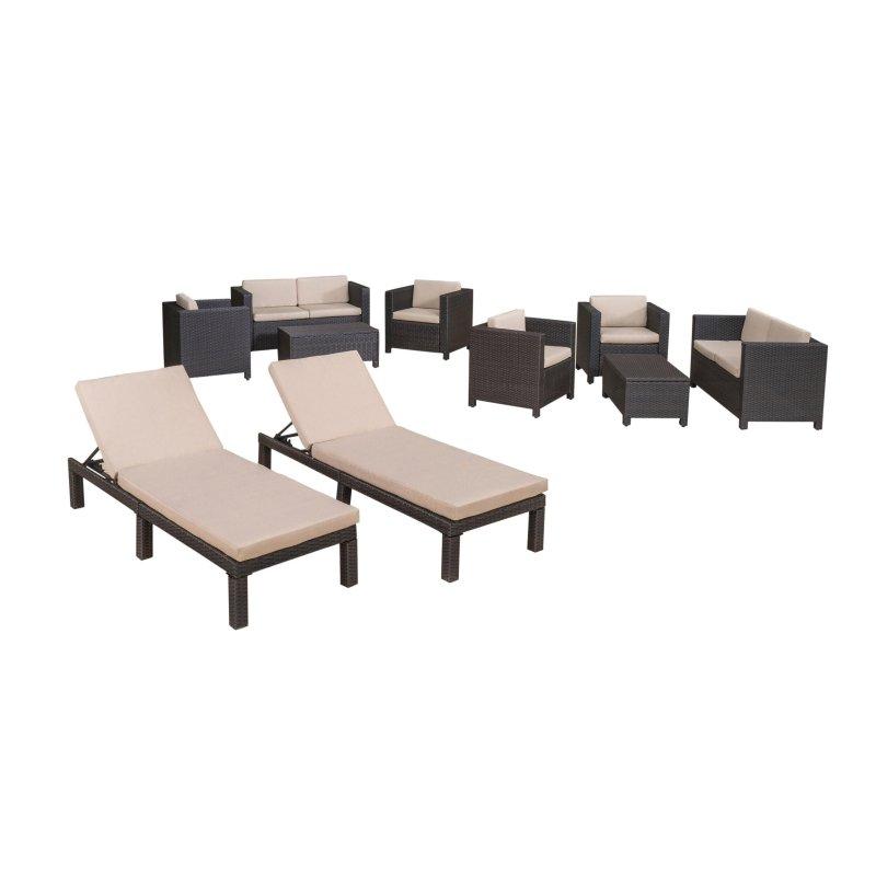Rattan 10 Parça Minderli Bahçe Takımı - 269728