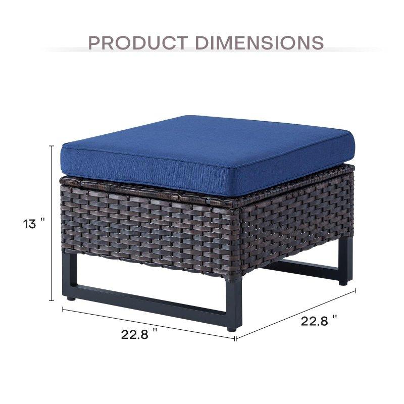 Rattan 7 Kişilik Puflu Derin Oturumlu Bahçe Takımı - 275924