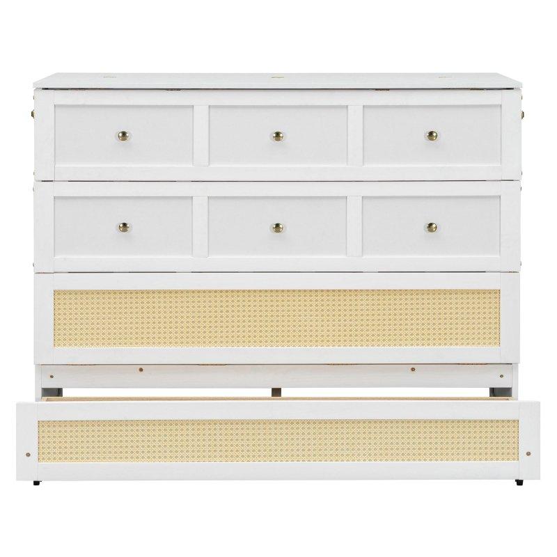 Rattan Aksanlı Çekmeceli Çift Kişilik Duvar Yatağı - 261443