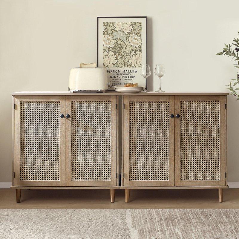 Rattan Kapaklı MDF Ahşap Bohem Konsol - 81 cm - 324782