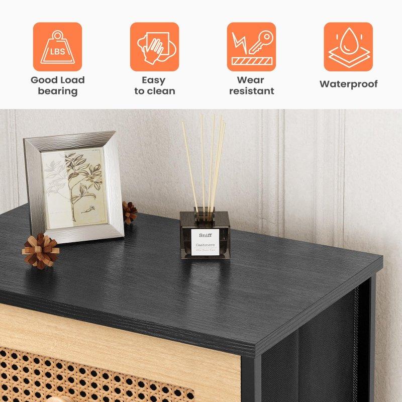 Rattan Metal Çerçeveli 5 Çekmeceli Dikey Şifonyer - 303988