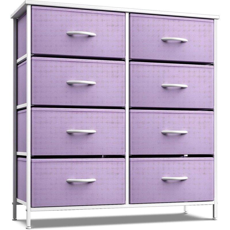 Renkli 8 Kumaş Çekmeceli Çelik İskeletli Şifonyer - 81x30x82 cm - 307132