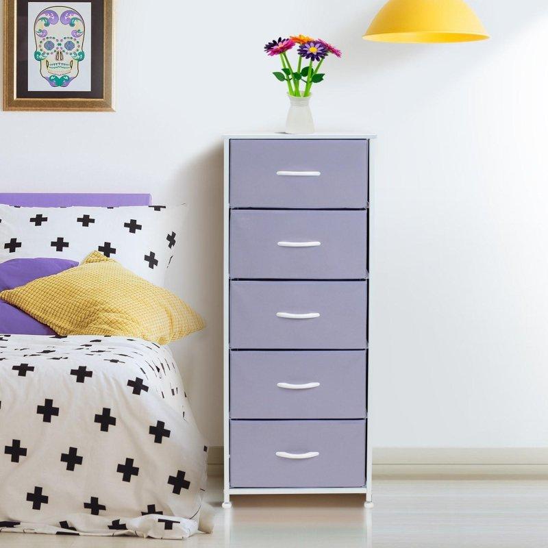 Renkli Metal ve Kumaş 5 Çekmeceli Dikey Şifonyer - 305082