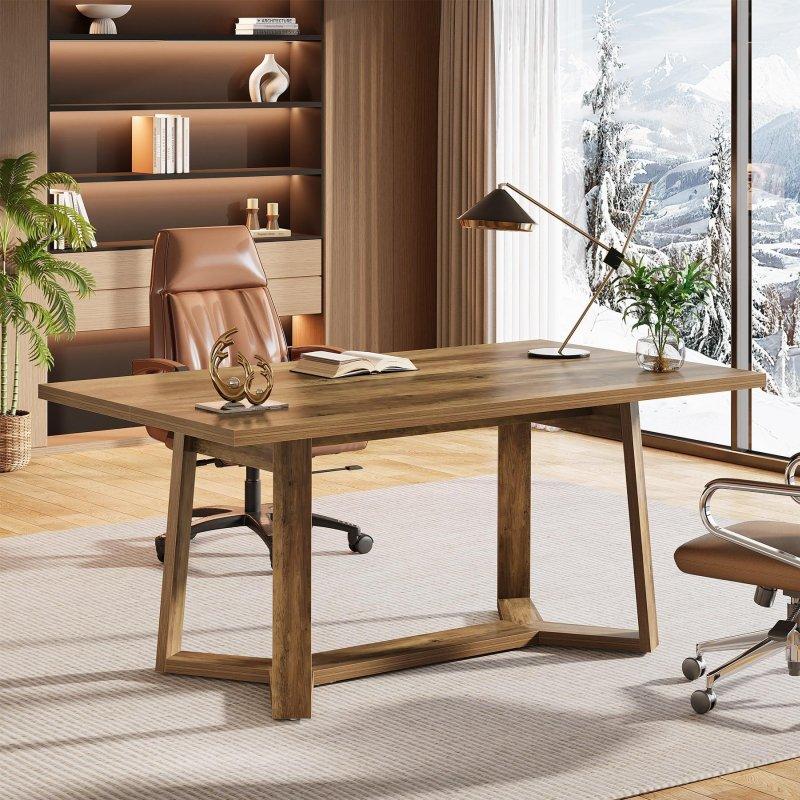 Rustik Kahverengi Ahşap 3 Çekmeceli Ofis Masası - 121 cm - 326481