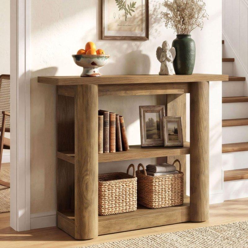 Rustik Kahverengi MDF 3 Raflı Dikdörtgen Dresuar - 106x30x81 cm - 331988 Rustik Kahverengi MDF 3 Raflı Dikdörtgen Dresuar - 106x30x81 cm - 331988