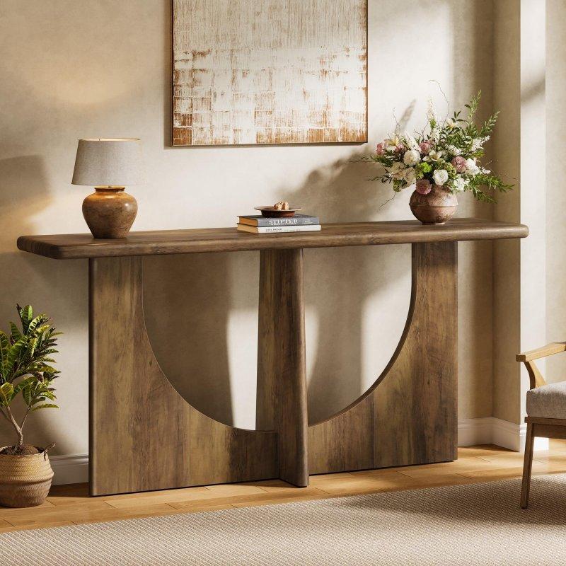 Rustik Kahverengi MDF Geometrik İskeletli Dikdörtgen Dresuar - 180 cm - 331491