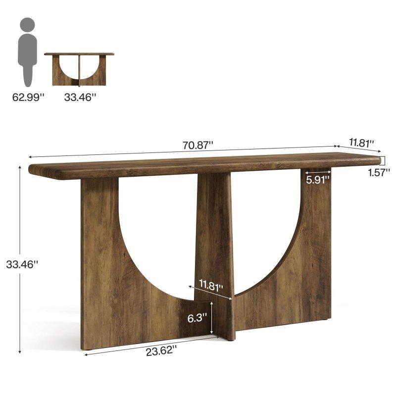 Rustik Kahverengi MDF Geometrik İskeletli Dikdörtgen Dresuar - 180 cm - 331491