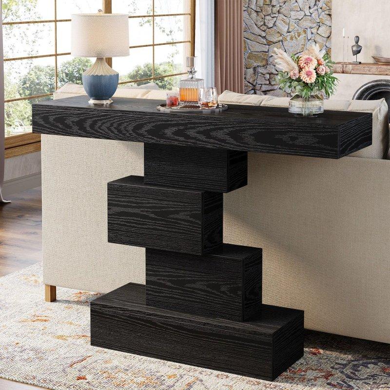 Rustik Kahverengi MDF Geometrik Tabanlı Dresuar - 108 cm - 332457