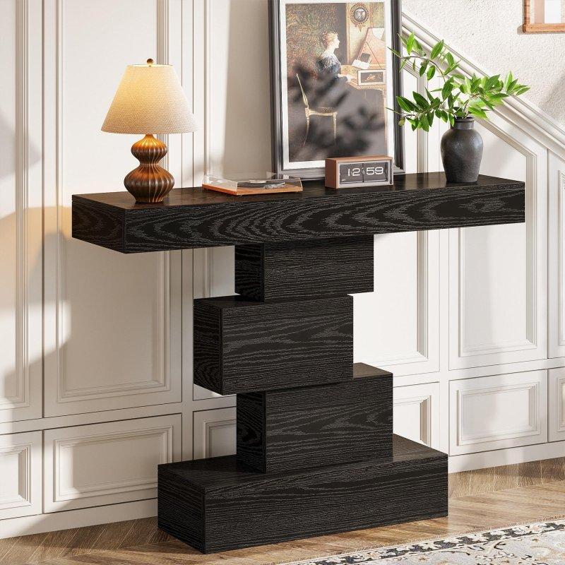 Rustik Kahverengi MDF Geometrik Tabanlı Dresuar - 108 cm - 332457