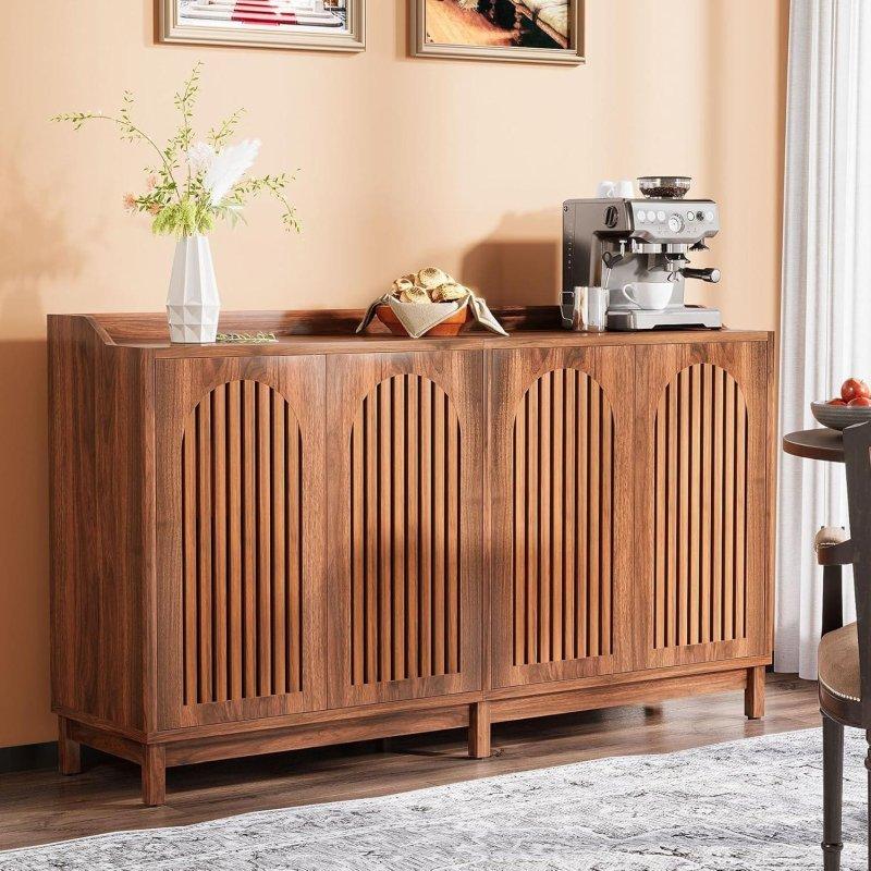 Rustik Kahverengi MDF Panjurlu ve Ayarlanabilir Raflı Bohem Konsol - 145 cm - 324767 Rustik Kahverengi MDF Panjurlu ve Ayarlanabilir Raflı Bohem Konsol - 145 cm - 324767