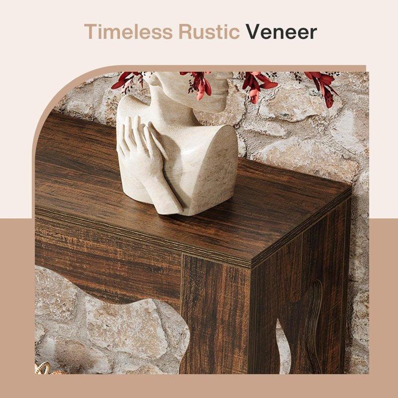 Rustik Kahverengi MDF Taraklı Kenarlı Raflı Dresuar - 161 cm - 332612