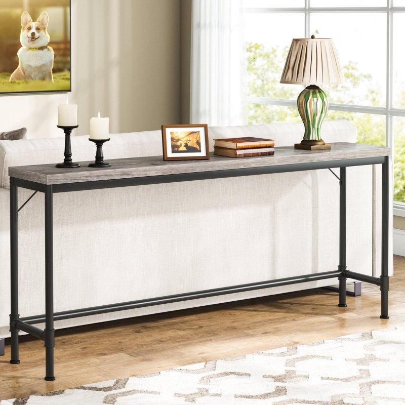Rustik Kahverengi MDF ve Metal Endüstriyel Tasarım Ekstra Uzun Dresuar - 180 cm - 332093