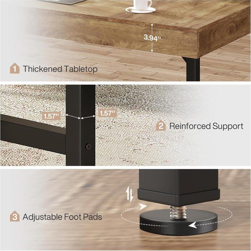 Rustik Kahverengi MDF ve Siyah Metal Endüstriyel Ofis Masası - 141x71 cm - 328239