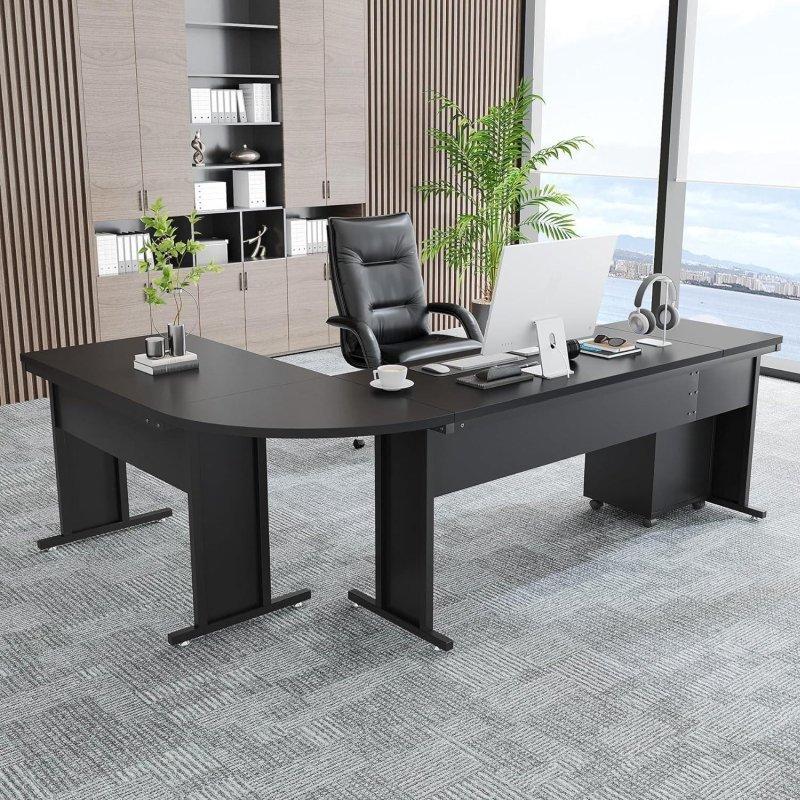 Rustik Kahverengi Metal Çerçeveli 3 Çekmeceli Kesonlu L Tipi Ofis Masası - 210x160 cm - 326754 Rustik Kahverengi Metal Çerçeveli 3 Çekmeceli Kesonlu L Tipi Ofis Masası - 210x160 cm - 326754