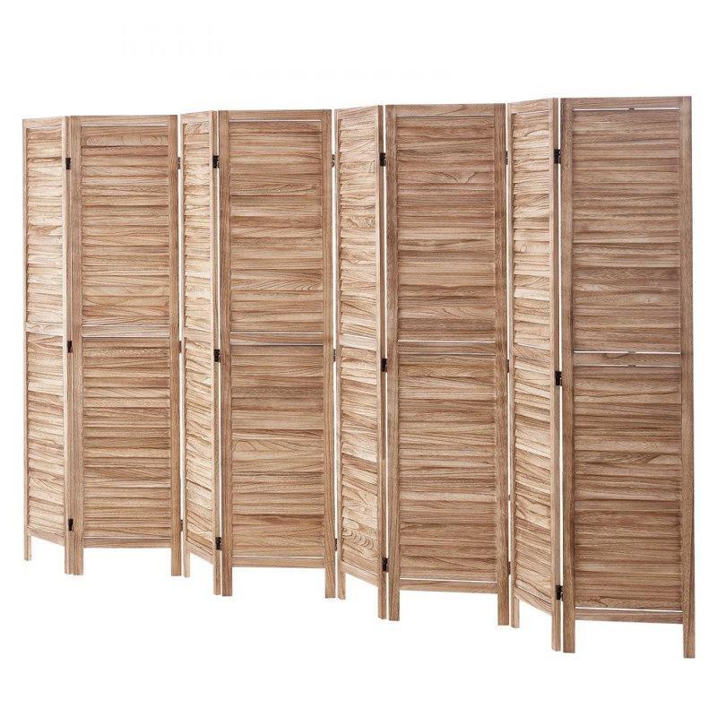 Rustik Paulownia Ahşap Panjurlu Katlanır Paravan - 170x325 cm - 321590