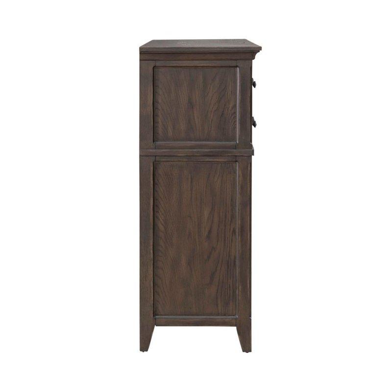 Saddle Kahverengi Kauçuk Ağacı ve Meşe Kaplama 10 Çekmeceli Şifonyer - 148 cm - 309832