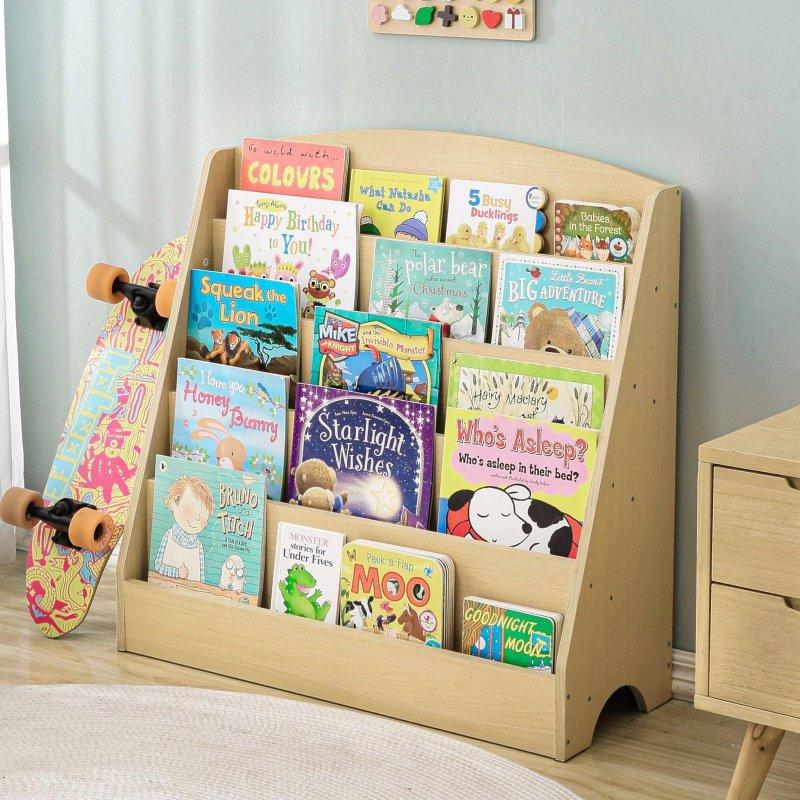 Sarı Yonga Levha 5 Raflı Montessori Çocuk Kitaplığı - 316078
