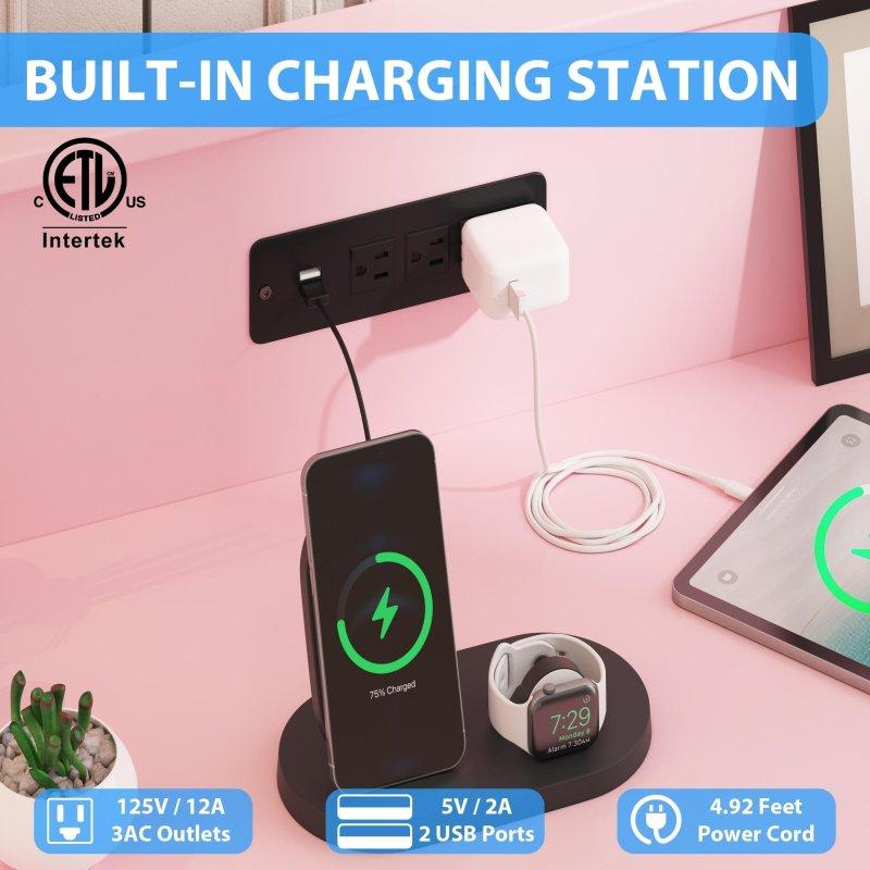 Şarj İstasyonlu ve LED Aydınlatmalı 6 Çekmeceli MDF Şifonyer - 302233