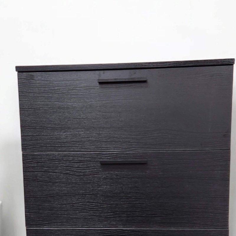 Siyah Ahşap 4 Çekmeceli Dikey Şifonyer - 81x57x122 cm - 302107