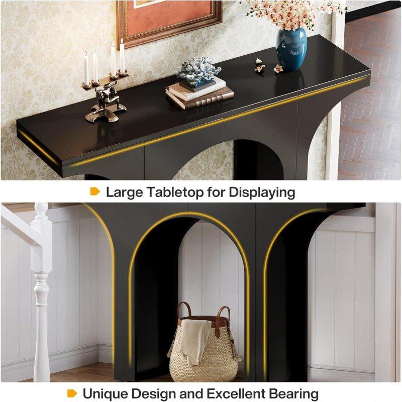 Siyah Ahşap Dikey Panelli Modern Dresuar - 120 cm - 332381