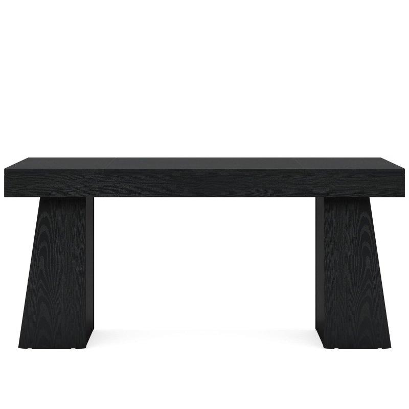 Siyah Ahşap Geometrik Tabanlı Yüzyıl Ortası Modern Yönetici Ofis Masası - 141 cm - 325794