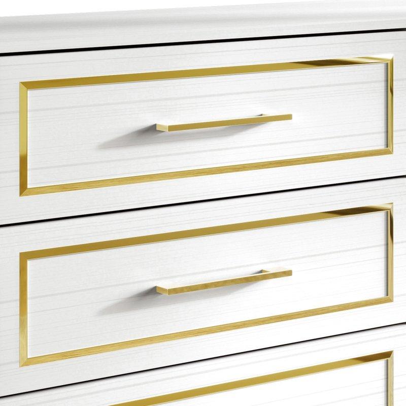 Siyah Ahşap Gold Detaylı 6 Çekmeceli Şifonyer - 139 cm - 298486