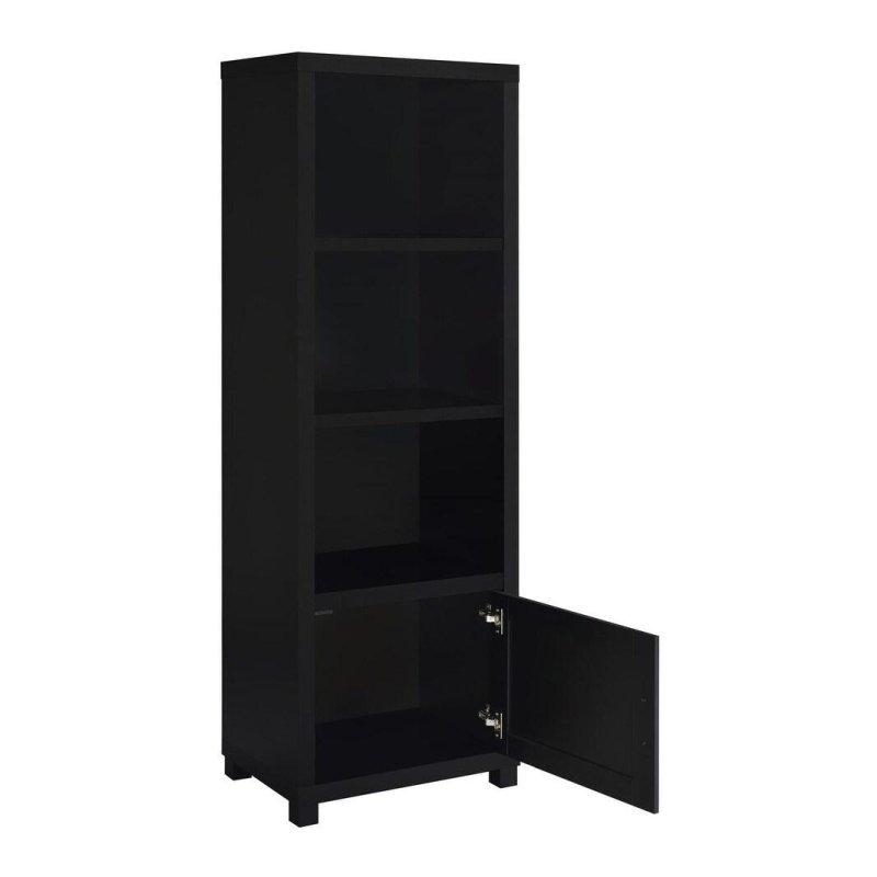 Siyah Ahşap Kapaklı 3 Raflı Kitaplık - 61x41x181 cm - 314414