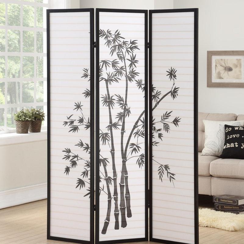 Siyah Ahşap Katlanır 3 Panelli Paravan - 183x183 cm - 321490