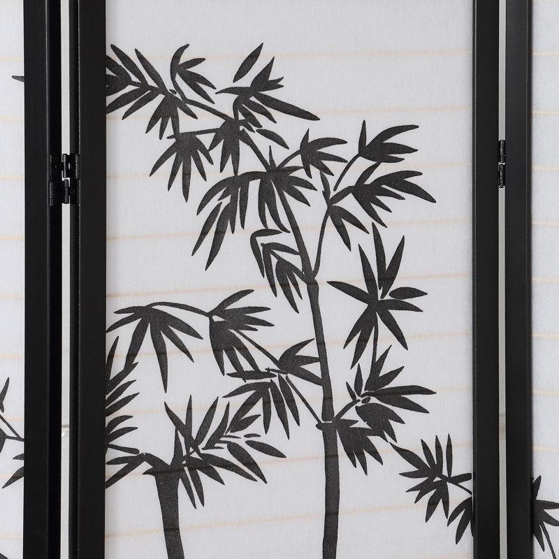 Siyah Ahşap Katlanır 3 Panelli Paravan - 183x183 cm - 321490